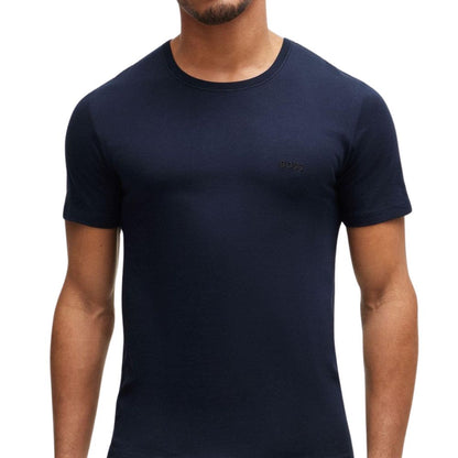 BOSS men's T-shirt: cotton jersey, logo embroidery, classic round neck