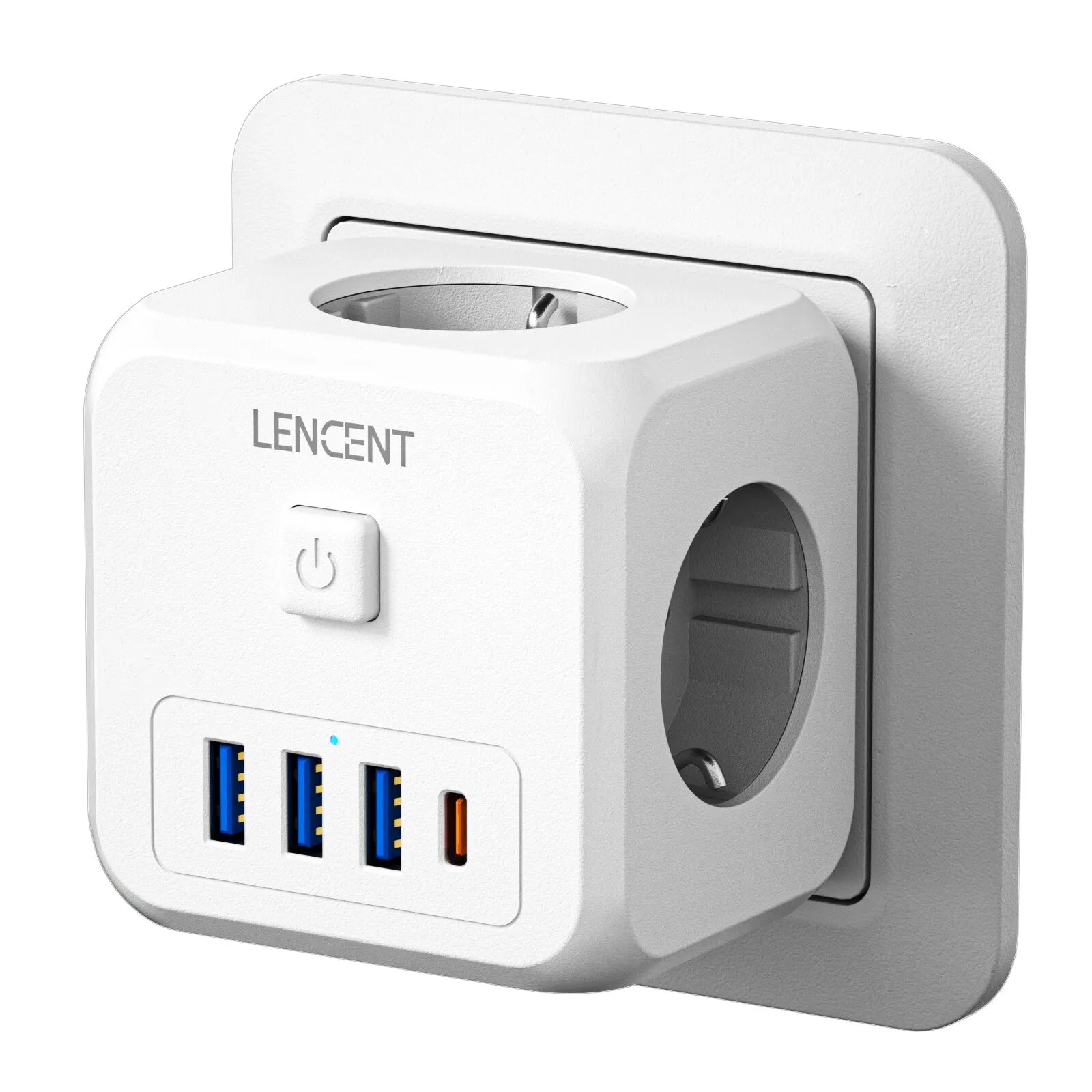 7-in-1 Wandsteckdosen-Adapter | EU-Plug-Stecker-Ladegerät mit Ein/Aus-Schalter