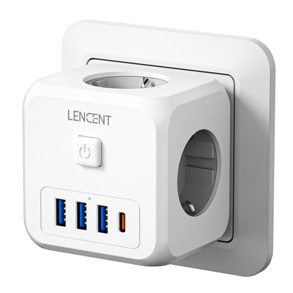 7-in-1 Wandsteckdosen-Adapter | EU-Plug-Stecker-Ladegerät mit Ein/Aus-Schalter